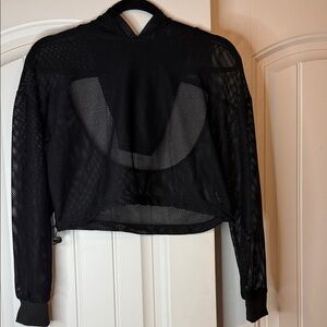 Chic Black Mesh Hoodie